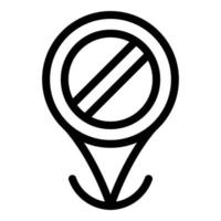 Blacklist gps tag icon, outline style vector