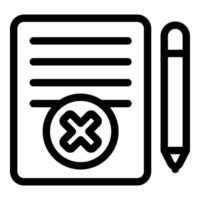 Blacklist reject document icon, outline style vector