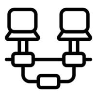 Computer network icon, outline style vector