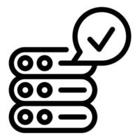 Approved server icon, outline style vector