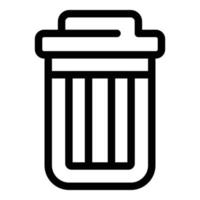 Recycle bin icon, outline style vector