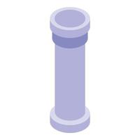 Sewerage plastic pipe icon, isometric style vector