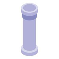 Sewerage plastic pipe icon, isometric style vector