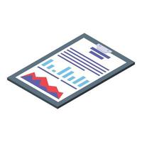 Graph chart investments icon, isometric style vector