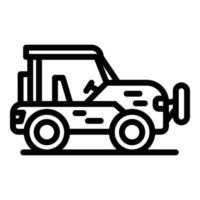 icono de suv del desierto, estilo de esquema vector