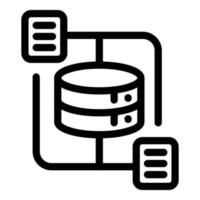 icono de datos del servidor de archivos, estilo de esquema vector