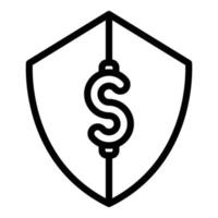 Secured investment icon, outline style vector