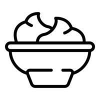 Wasabi bowl icon, outline style vector