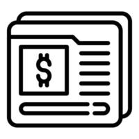Dollar statistics icon, outline style vector