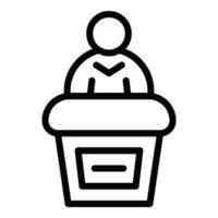 Public speaking icon, outline style vector