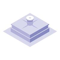 Square manhole icon, isometric style vector