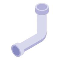 Sewerage angle pipe icon, isometric style vector