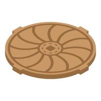 Spiral manhole icon, isometric style vector