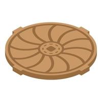 Spiral manhole icon, isometric style vector