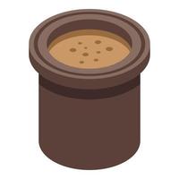 Quality coffee pod icon, isometric style vector