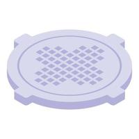 Modern manhole icon, isometric style vector
