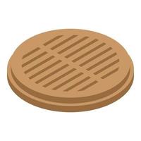 Old manhole icon, isometric style vector