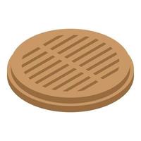 Old manhole icon, isometric style vector