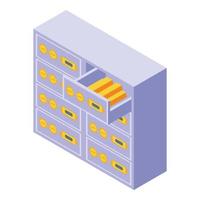 Property investments archive icon, isometric style vector