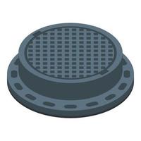 Factory manhole icon, isometric style vector