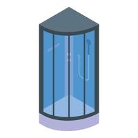 Interior shower stall icon, isometric style vector