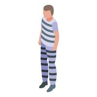 Jail prisoner icon, isometric style vector