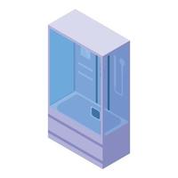 Bath shower stall icon, isometric style vector