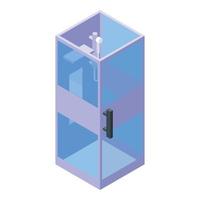 icono de cabina de ducha compacta, estilo isométrico vector