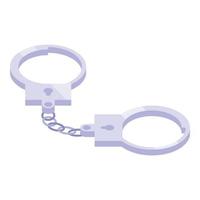 Police handcuffs icon, isometric style vector