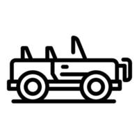 icono de automóvil safari, estilo de esquema vector