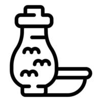 Salty soy sauce icon, outline style vector