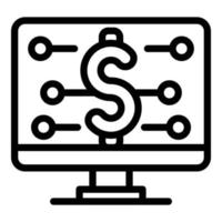 Dollar analytics icon, outline style vector