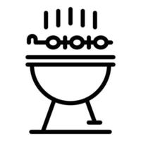 Outdoor grill icon, outline style vector