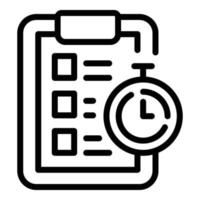 Deadline realization icon, outline style vector