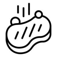 Grilled steak icon, outline style vector