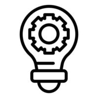 Bulb realization icon, outline style vector
