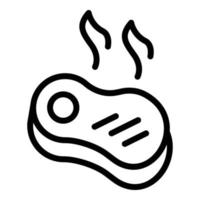 Grilled beef icon, outline style vector