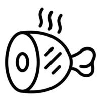 Barbecue meat icon, outline style vector