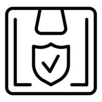 Secured parcel icon, outline style vector