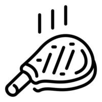 Grilled rib icon, outline style vector