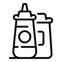 Sauce bottle icon, outline style vector