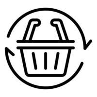 Online shop basket icon, outline style vector