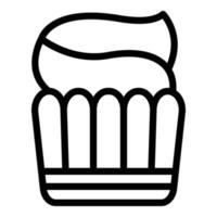 icono de cupcake, estilo de contorno vector