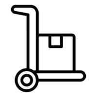 Trolley parcel icon, outline style vector