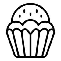 Bakery muffin icon, outline style vector