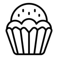 Bakery muffin icon, outline style vector