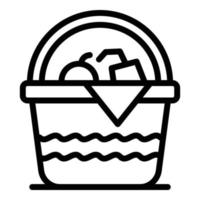 Picnic hamper icon, outline style vector