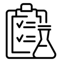 Flask test icon, outline style vector