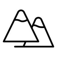 icono de montaña de exploración, estilo de contorno vector