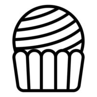 icono de muffin de galletas, estilo de contorno vector